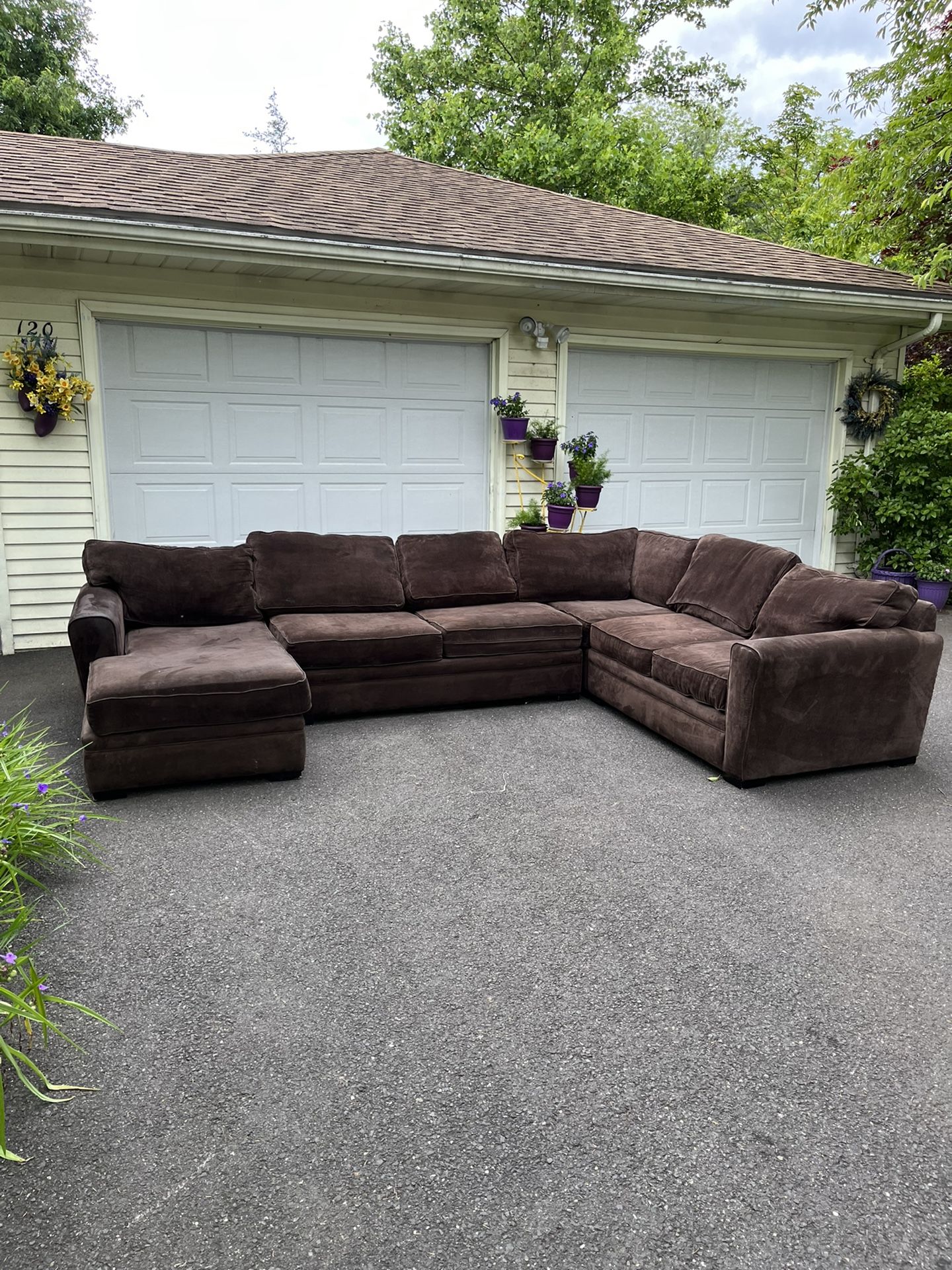 Brown Microfiber Sectional Free delivery 