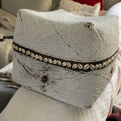 Handcrafted Beaded Box with Shells – Perfect for Coastal Decor