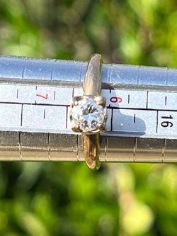 Antique-1930/1940) 14K Yellow Gold Diamond Solitaire Ring, Approx 0.42ct., Ring Size 6.25 Pick Up Only 90042-Firm
