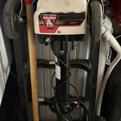 Bulldog White A-Frame Jack with Powered Drive, 4,000 lbs.