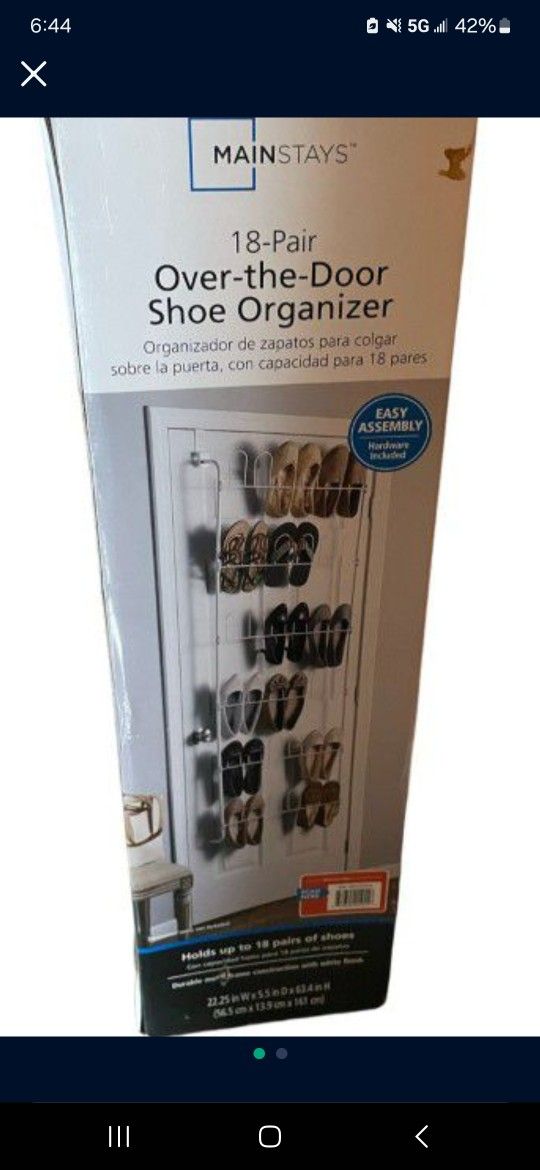 Over The Door Shoe Rack New