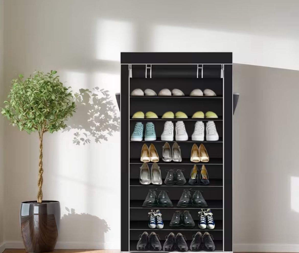 8 Tier Shoe Rack with Dust Cover - of Shoes