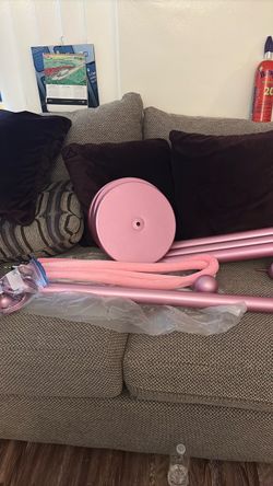 4 Pcs Stainless Steel Stanchion 38 Inch,Velvet Rope, Glitter Pink
