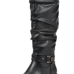 White Mountain Crammers Crammers Womens Faux Leather Slouchy Knee-High Boots  Sz 6