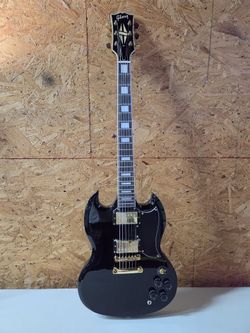 Black SG Custom Shop Style Chibson Not Gibson Ebony Electric Guitar