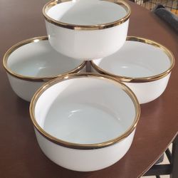 Ceramic Soup Bowl Gold Rim