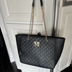 Black Quilted Vegan Leather Handbag