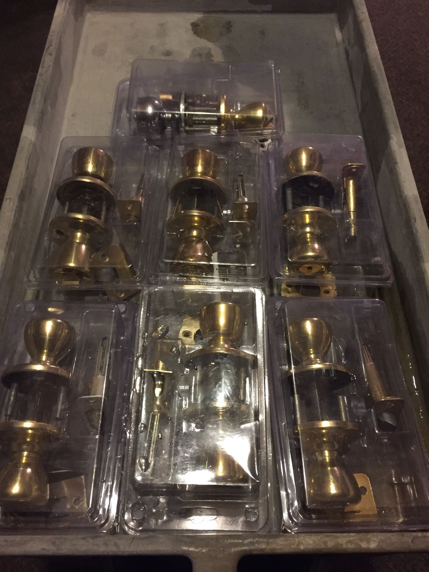 Free brass door knobs 7 sets