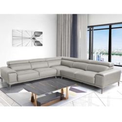 Abbyson Samira Top Grain Leather Sectional