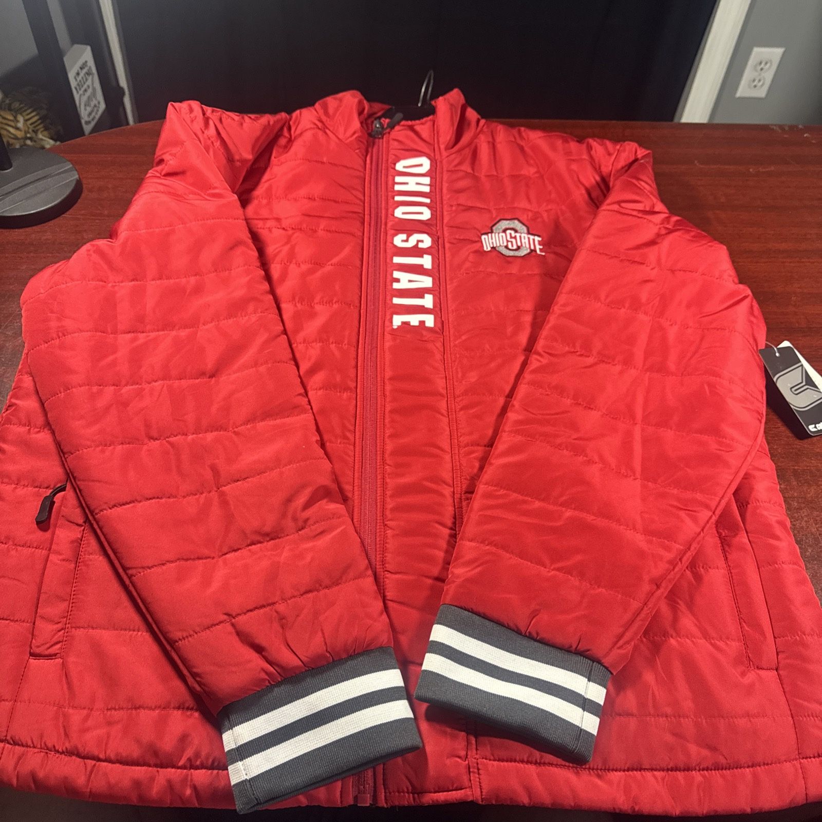 Mens Colosseum Large Ohio State Buckeyes Puffer Jacket New