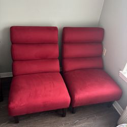 Set Of 3 Red Chairs 
