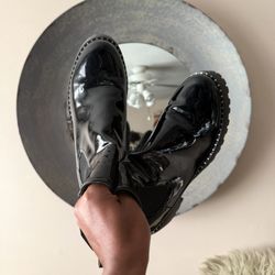 Platform Heeled Black Boots