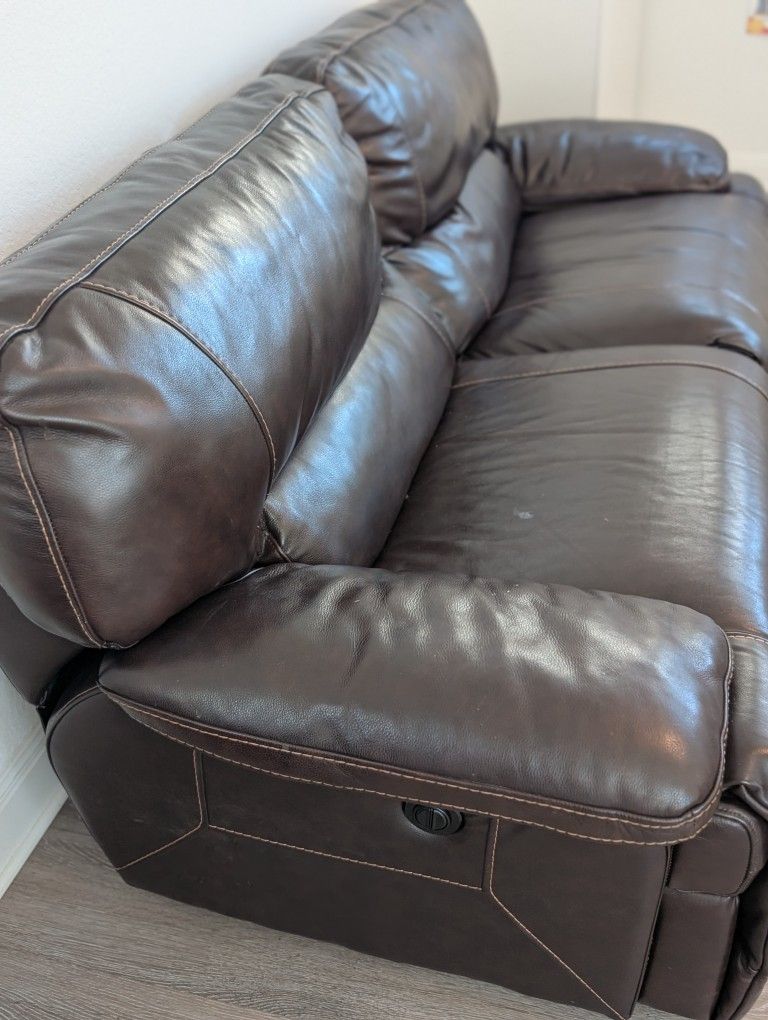 Power Recliner Leather Couch/ Sofa