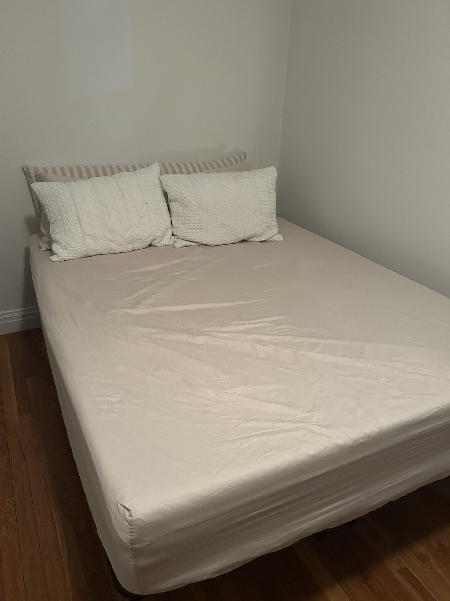 Queen Gel Memory Foam Mattress + Bed Frame + New Mattress Protector Bundle