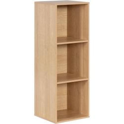 Wooden 3-Cube Storage Organizer with Closed Back Panel, 11in Cube Shelf Opening, Bookshelf, Display Shelf,Closet Cabinet for Home and Office,Natural O