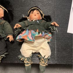 Vintage Antique Native American Porcelain Dolls 