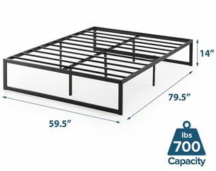 Zinus Abel Queen Metal Platform Bed Frame 14" Sturdy Steel Slat Foundation No Box Spring Needed
