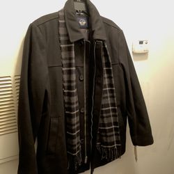 New Dockers Wool Coat With Scarf