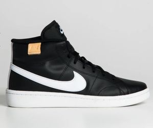 Like New .. Nike Court Royal 2 Mid White Onyx Black Hi Top Sneakers..