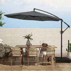 10ft Outdoor Patio Cantilever Umbrella With Base