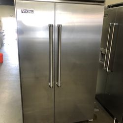 Viking 48” 5 Series Stainless Steel Built In Side By Side Refrigerator 