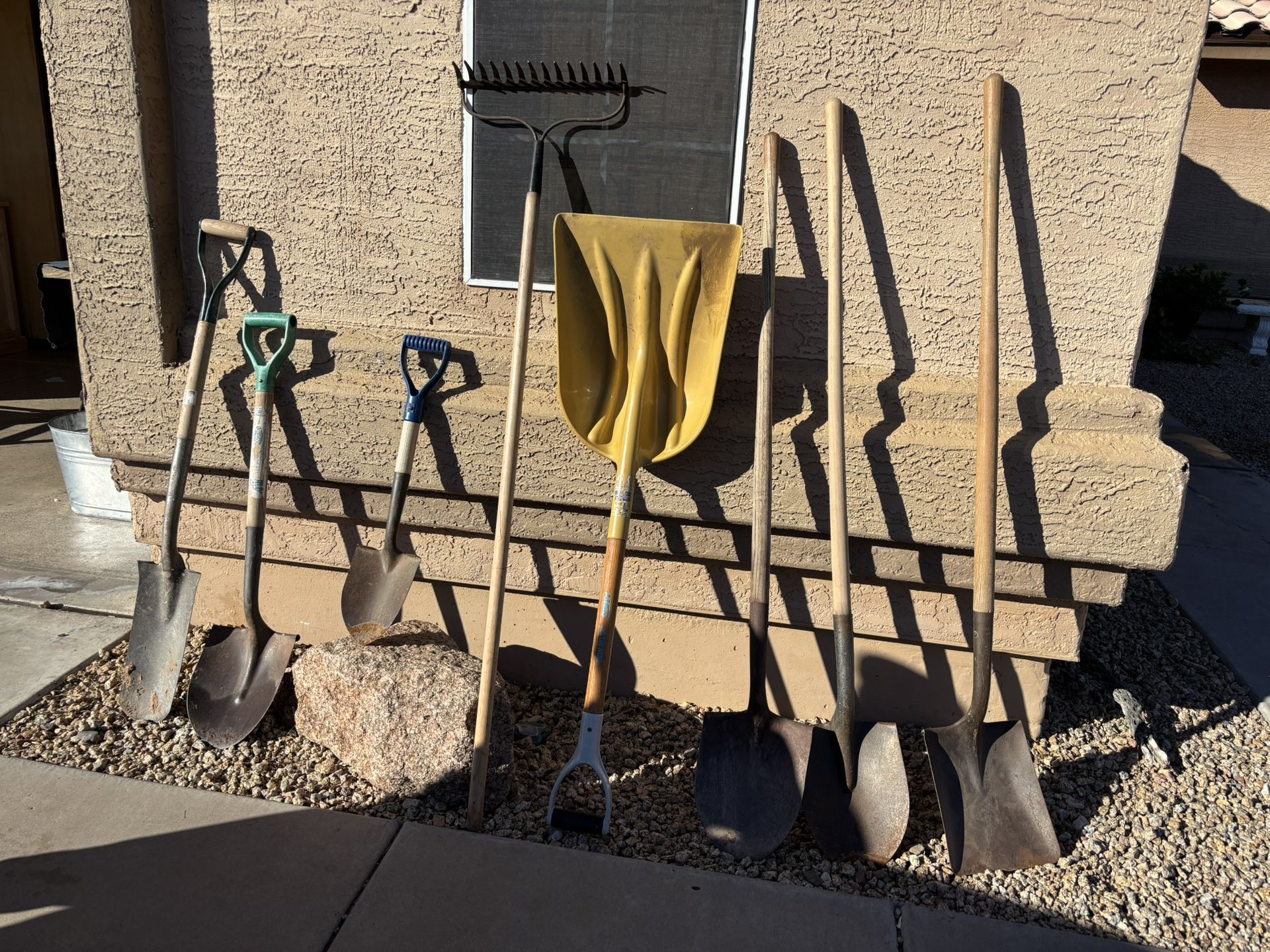 Shovel and rake - $10-15 each