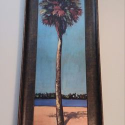 Large Faced Coast Rica Palm Tree Wall Decor For Home Office Or Camper.  42x18