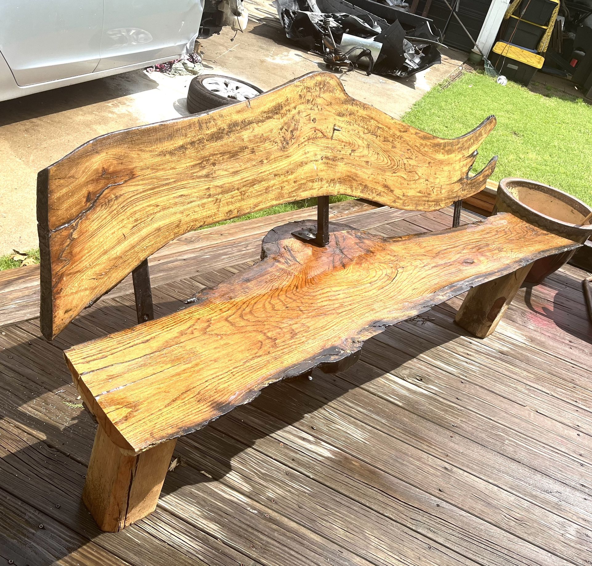 **One Of A Kind Handmade Live Edge Bench**