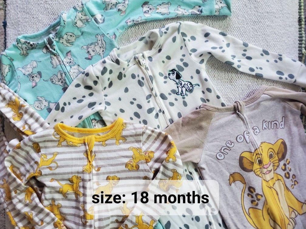 Size 18mo 4 Count Disney Baby Sleepers