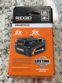 NEW! Ridgid 18V 4Ah MAX Output Battery