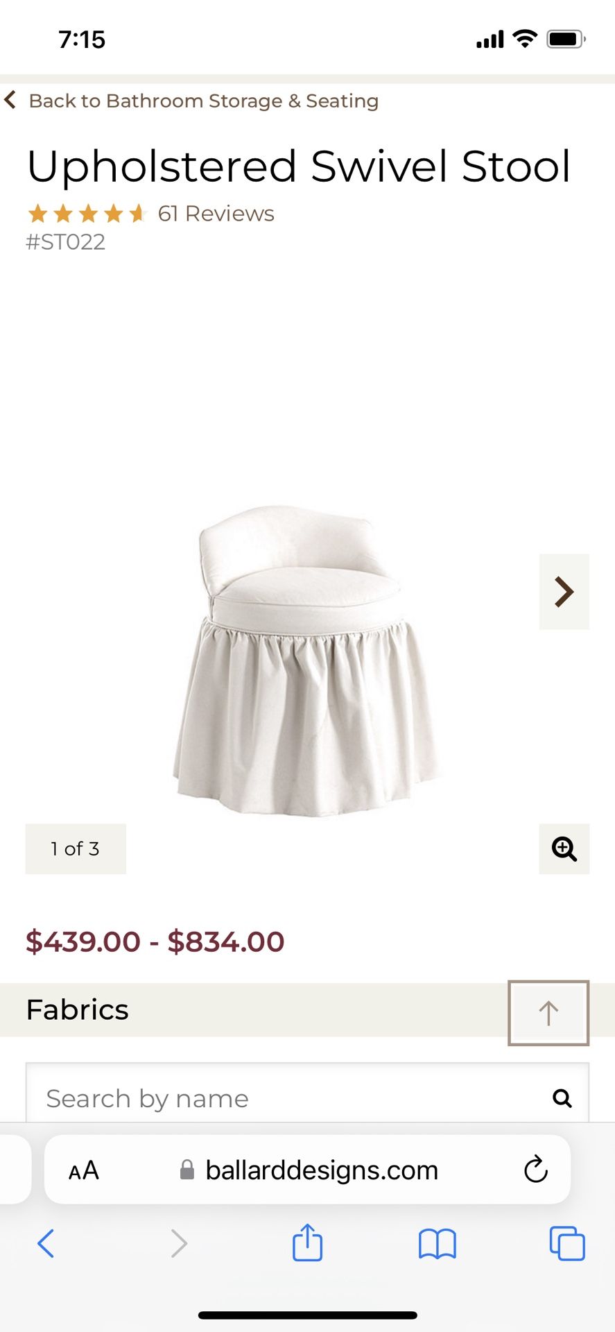 Ballard Designs Vanity Stool