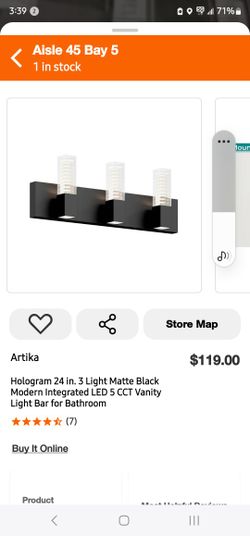 ARTIKA - Hologram 24 in. 3 Light Matte Black Modern