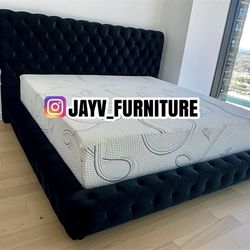 KING BED FRAME WITH MATTRESS 