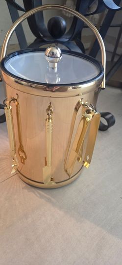 Vintage 1970 metallic gold bar ice bucket