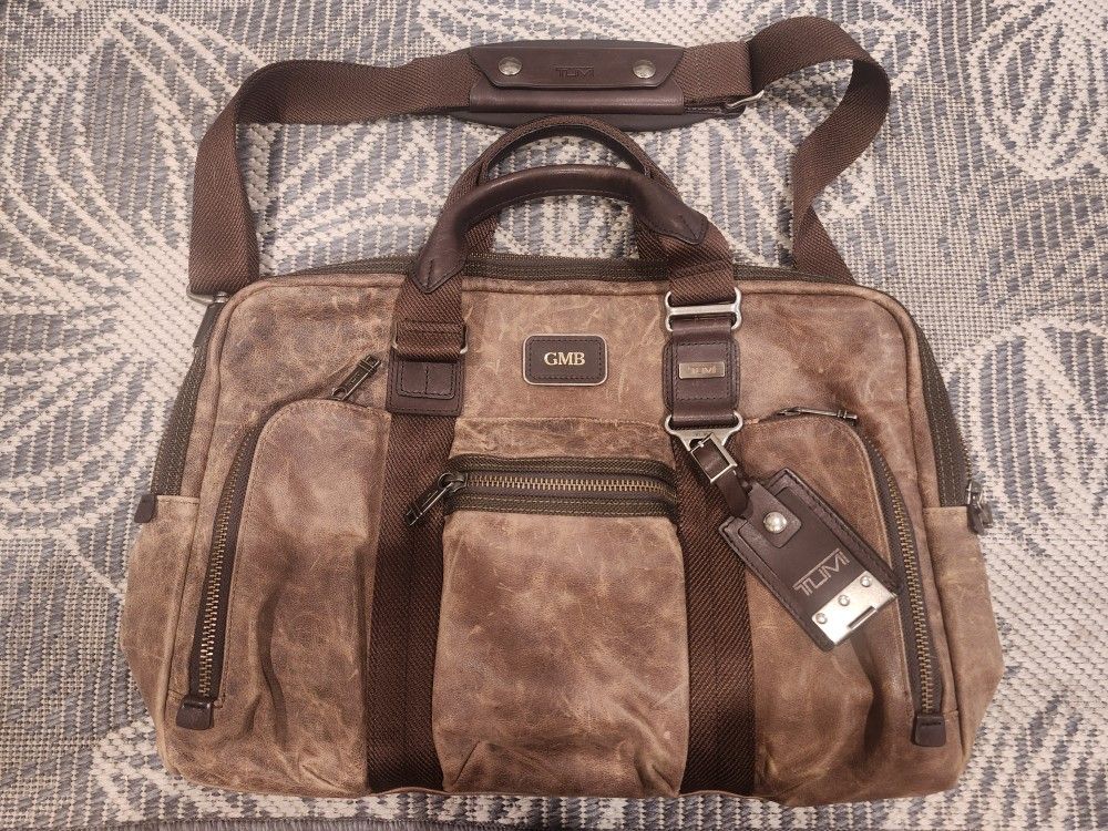 TUMI Business Bag 92611BH ALPHA BRAVO McNair Slim Briefcase Full Grain Leather Co