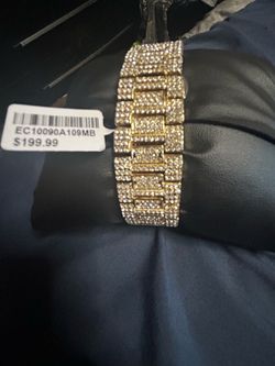 Iced Out Gold Watch Green Dial