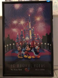 Walt Disney World 25th Anniversary Framed Poster