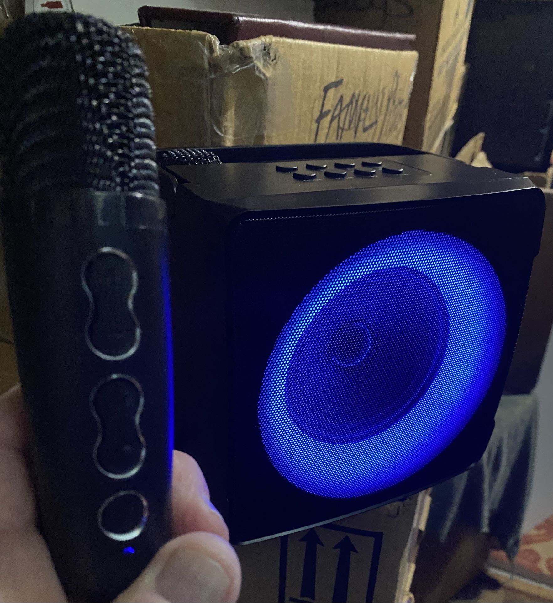 VERKSTAR 2-MICROPHONE KARAOKE/BLUETOOTH/MUSIC MACHINE W/VOICE EFFECTS & ECHO/DELAY…