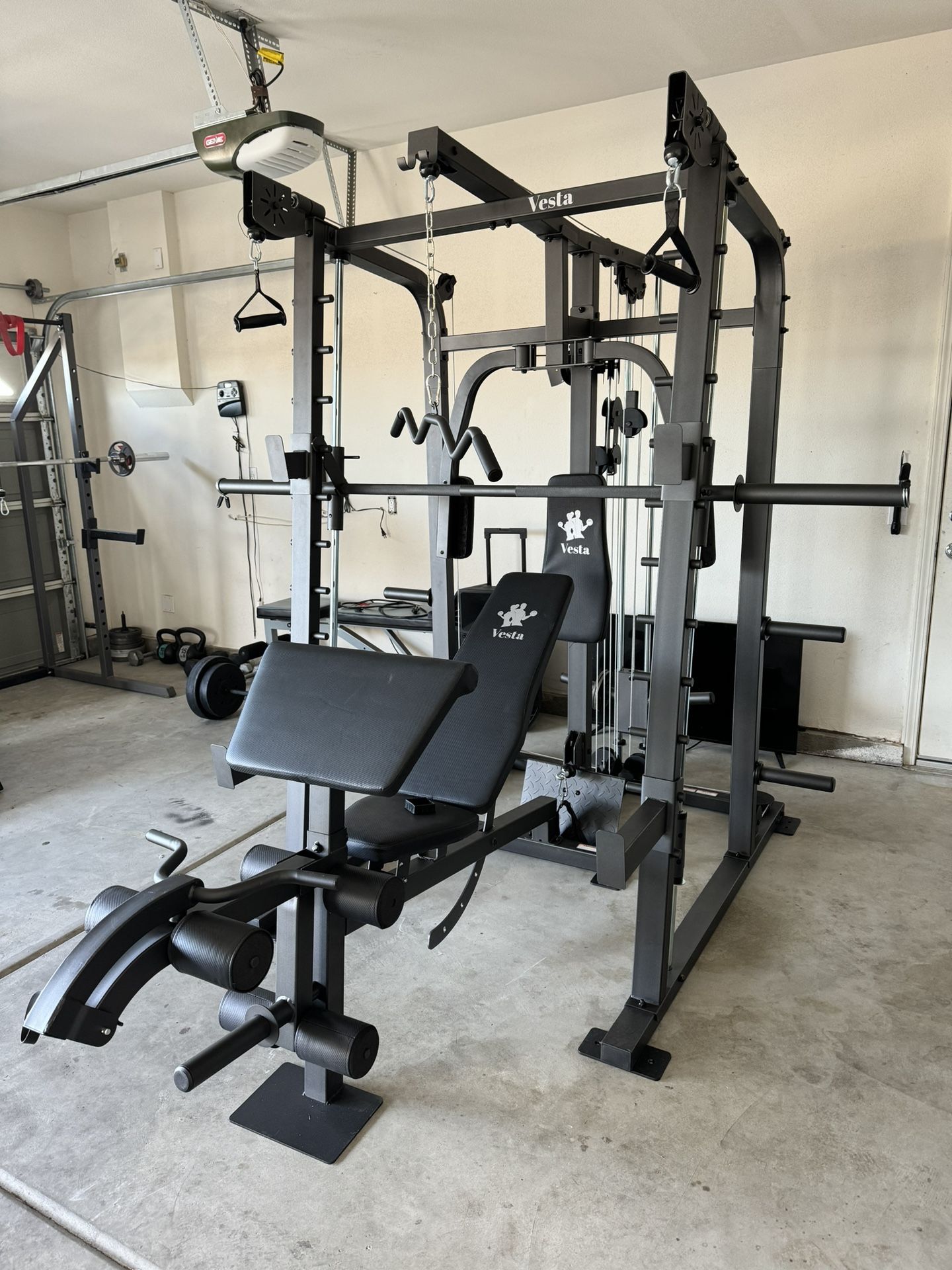 Smith Machine SM1001/FID Adj Bench/Gym Equipment/Fitness/Squat Rack/‼️⭕️WEIGHTS AND OLYMPIC BARBELL SOLD INDIVIDUALLY ⭕️‼️FREE DELIVERY🚚
