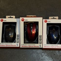 SIIG 6-Button Ergonomic Wireless Optical Mouse