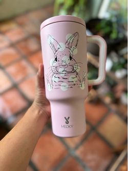 40oz Tumbler With Straw Easter Collection-Bunny pink