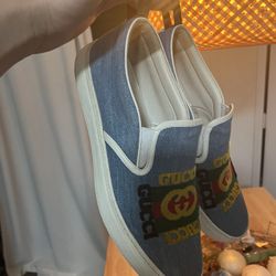 Denim Gucci Slip Ons Size 11