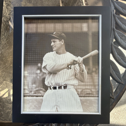 Vintage Framed Black-and-White New York Yankees Baseball Photo