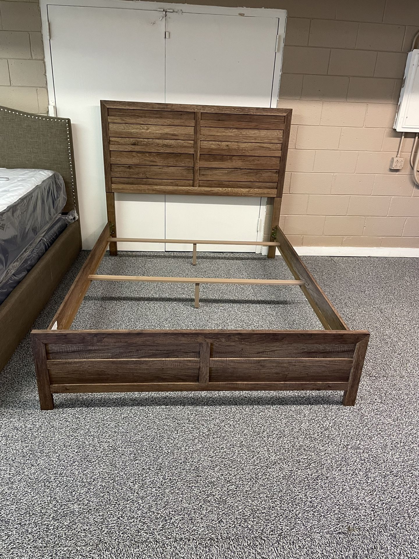 Queen Rustic Wood Bed