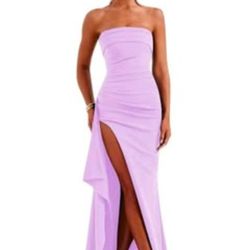 Brand New Lavender Strapless Satin Formal Dress – Size 6