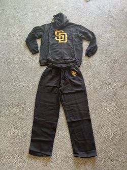 San Diego Padres Logo 2-Piece Sweatsuit Set Hoodie & Pants Black/Gold XL