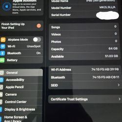 9th Gen iPad 64gb