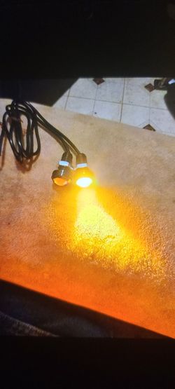 12 VOLT "AMBER " L.E.D. SCREW TYPE LIGHTS  W/NUTS.