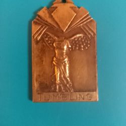Vintage 1935 Gymnastics Tumbling Metal, Bronze 