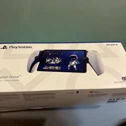 PlayStation Portal And A Black PS5 Controller 